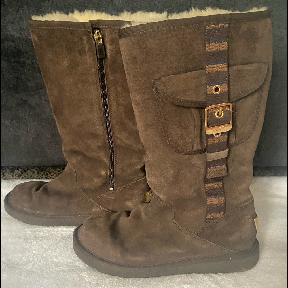 Brown UGG Retro Cargo Tall Boots Sz 8 - Picture 3 of 7